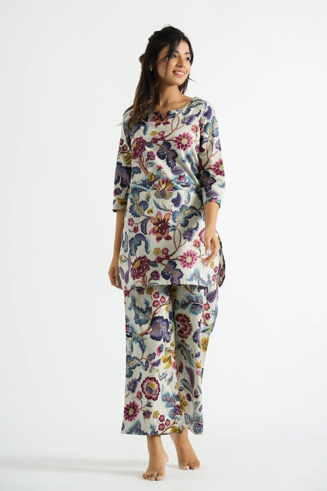 Floral Breeze Cotton Rayon Co - Ord Set - Co - ord set - Svatantra Clothing