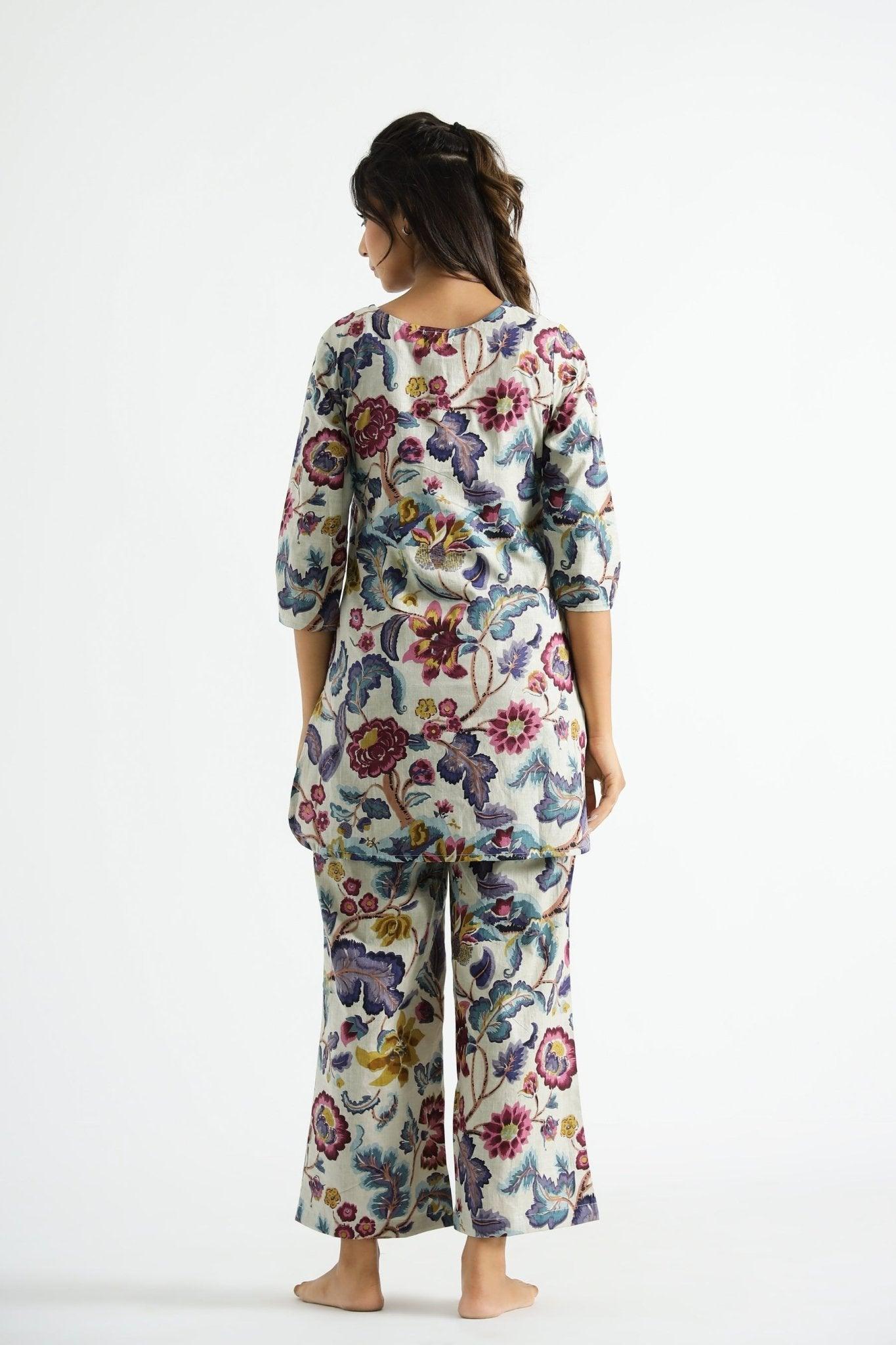 Floral Breeze Cotton Rayon Co - Ord Set - Co - ord set - Svatantra Clothing