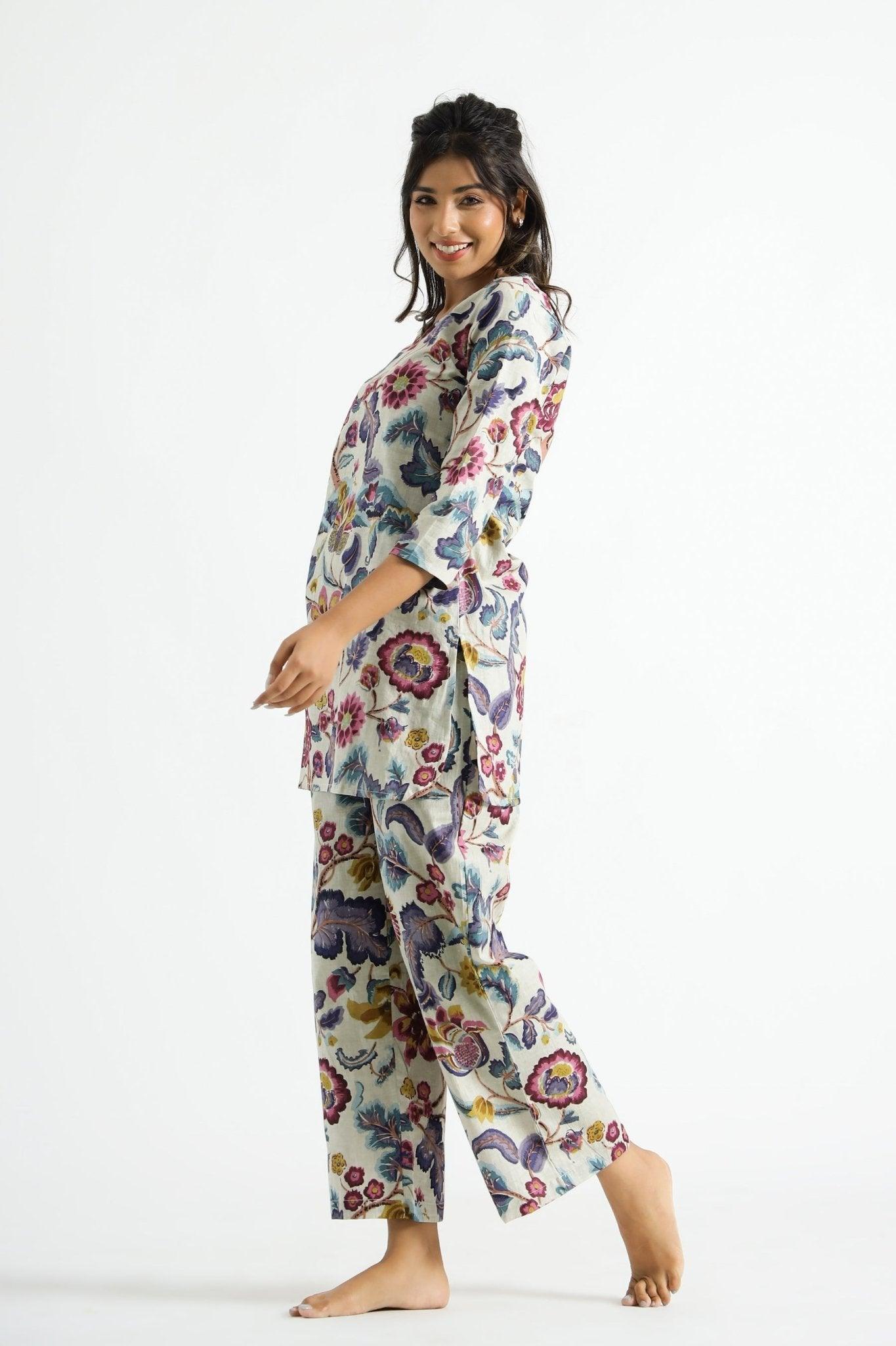 Floral Breeze Cotton Rayon Co - Ord Set - Co - ord set - Svatantra Clothing