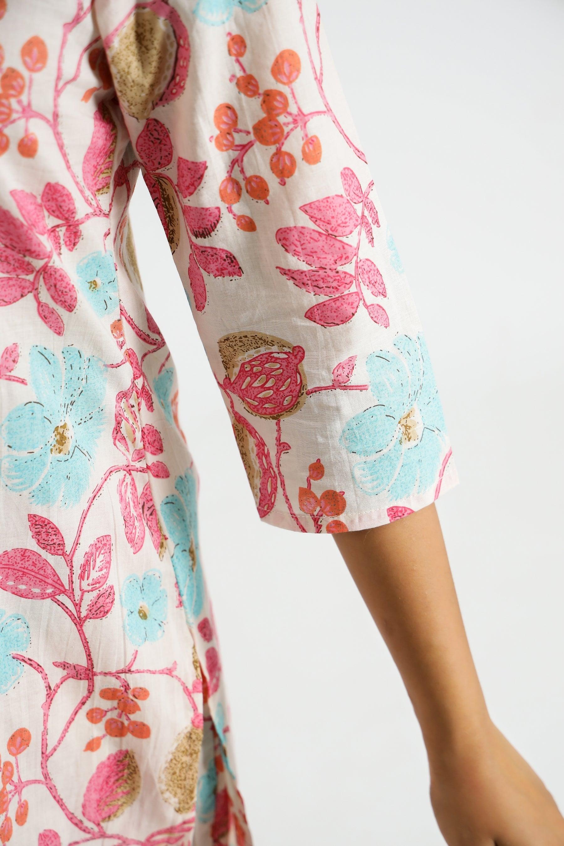 Floral Breeze Cotton Rayon Co-Ord Set