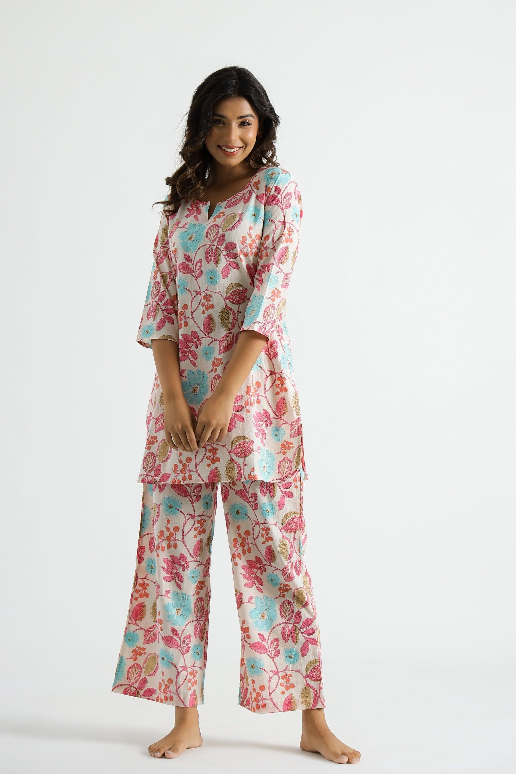 Floral Breeze Cotton Rayon Co-Ord Set