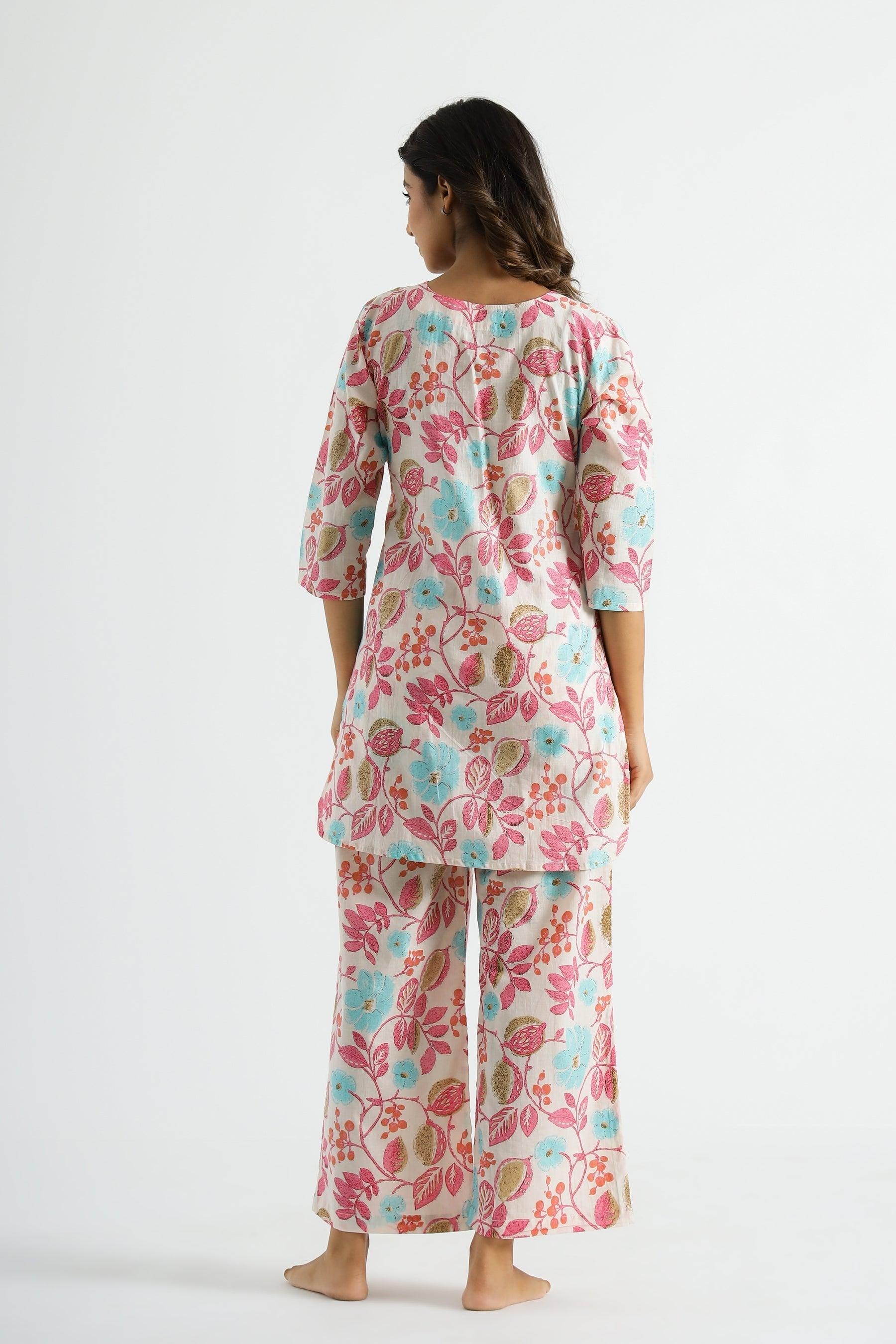 Floral Breeze Cotton Rayon Co-Ord Set