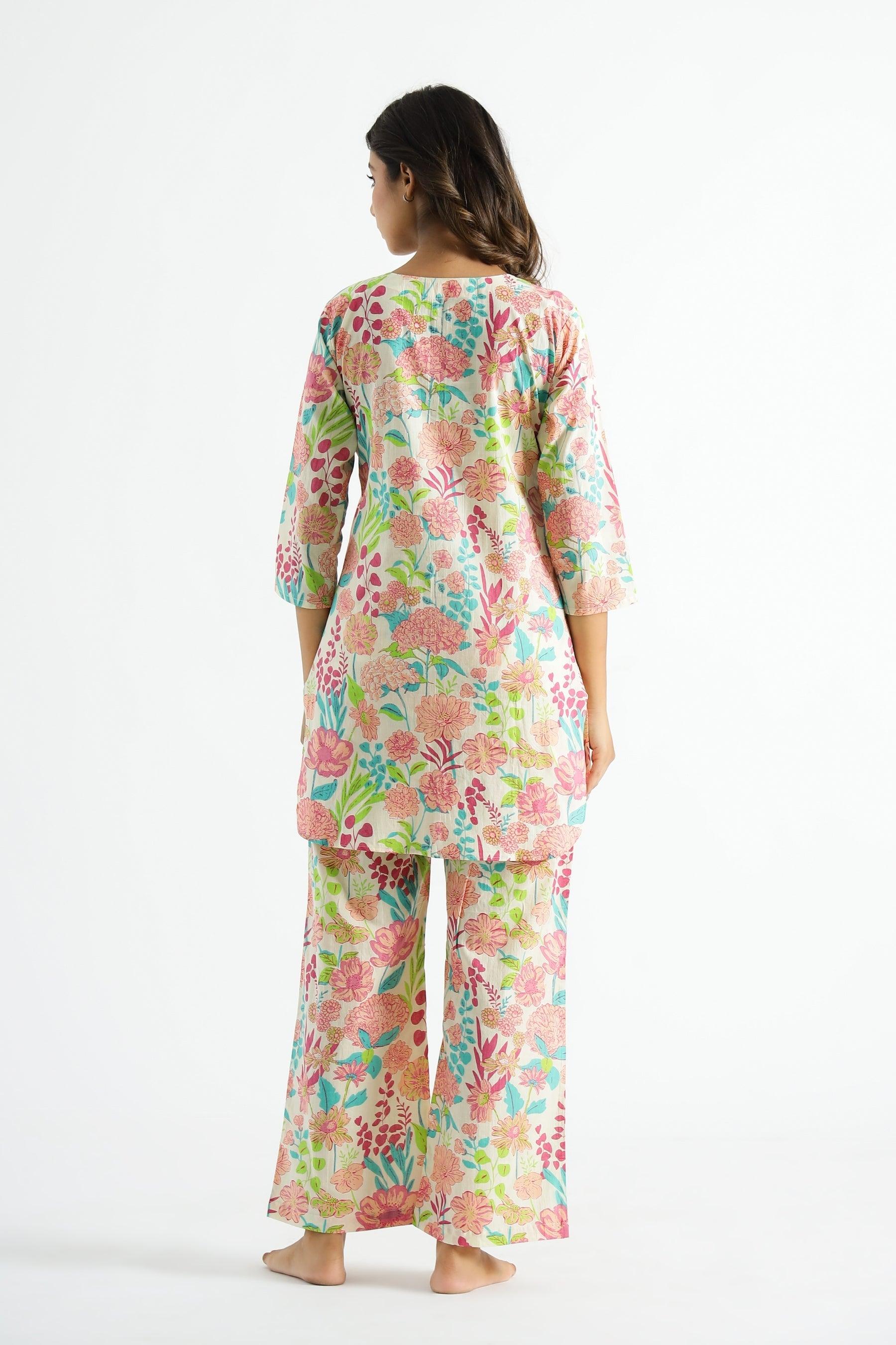 Floral Breeze Cotton Rayon Co-Ord Set