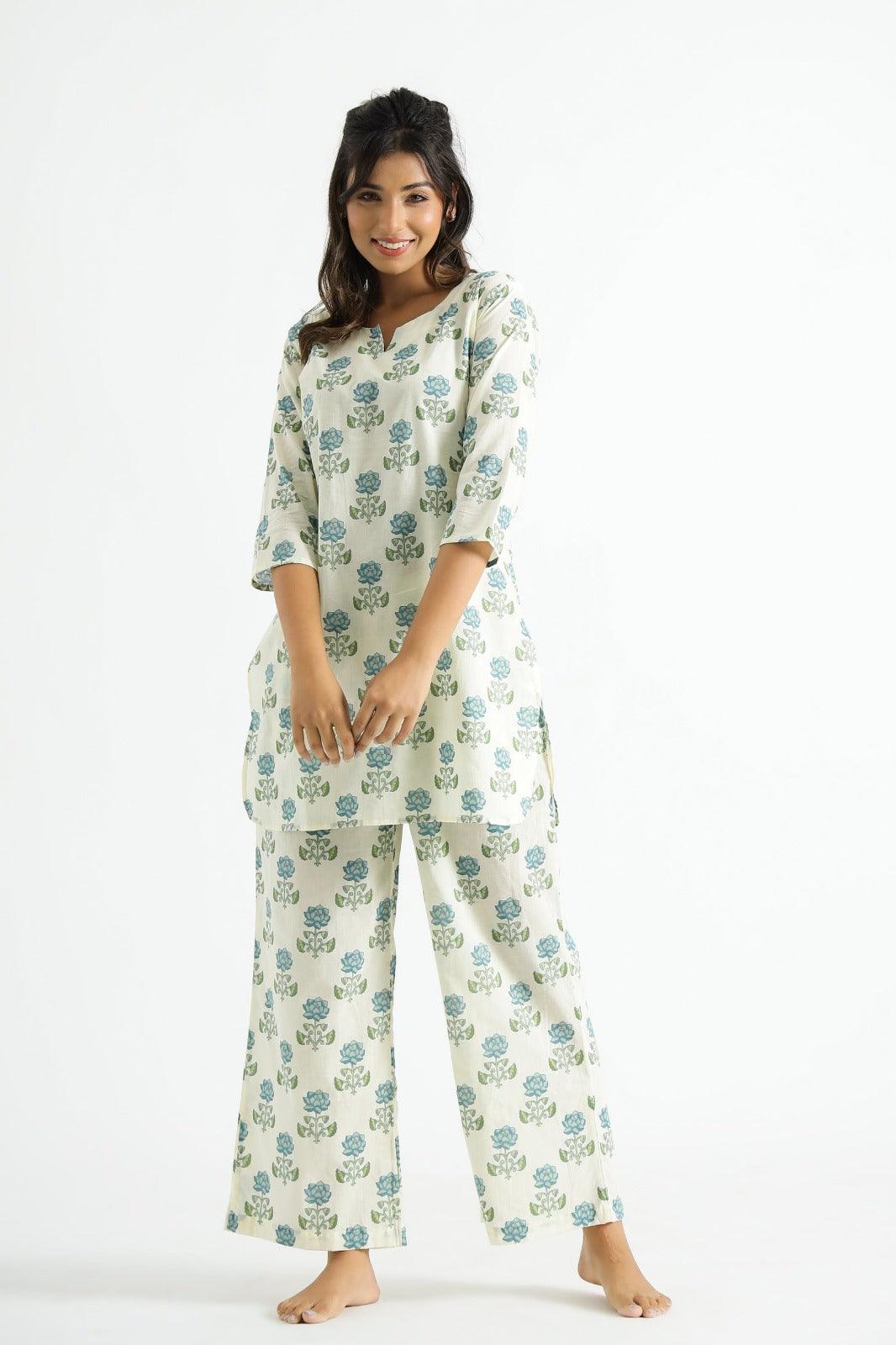 Floral Breeze Cotton Rayon Co-Ord Set