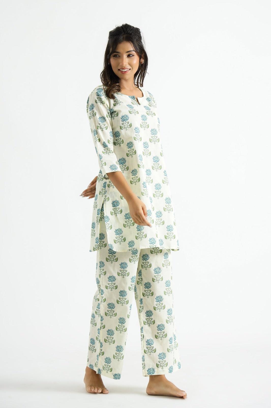 Floral Breeze Cotton Rayon Co-Ord Set