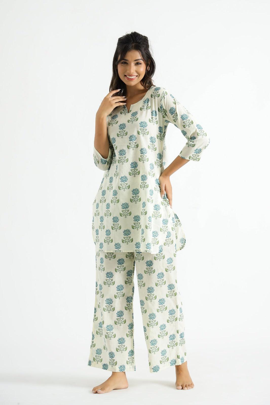 Floral Breeze Cotton Rayon Co-Ord Set